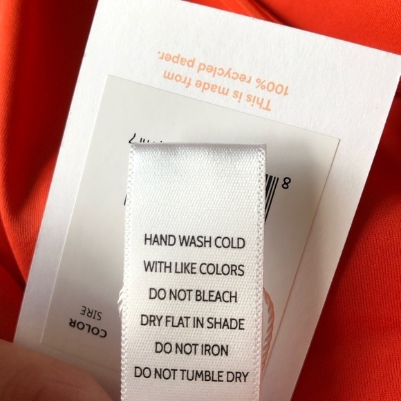 Andie Swim Asbury Rib One Piece Swimsuit Orange Sire Size Large - Picture 9 of 11